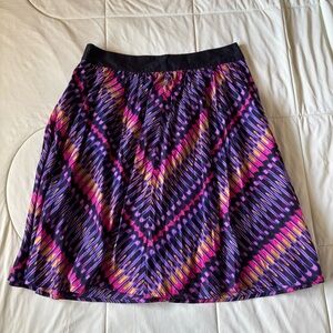 DKNYC Women’s Black Pink Purple Lime 100% Cotton Lined Flare Skirts Size 12